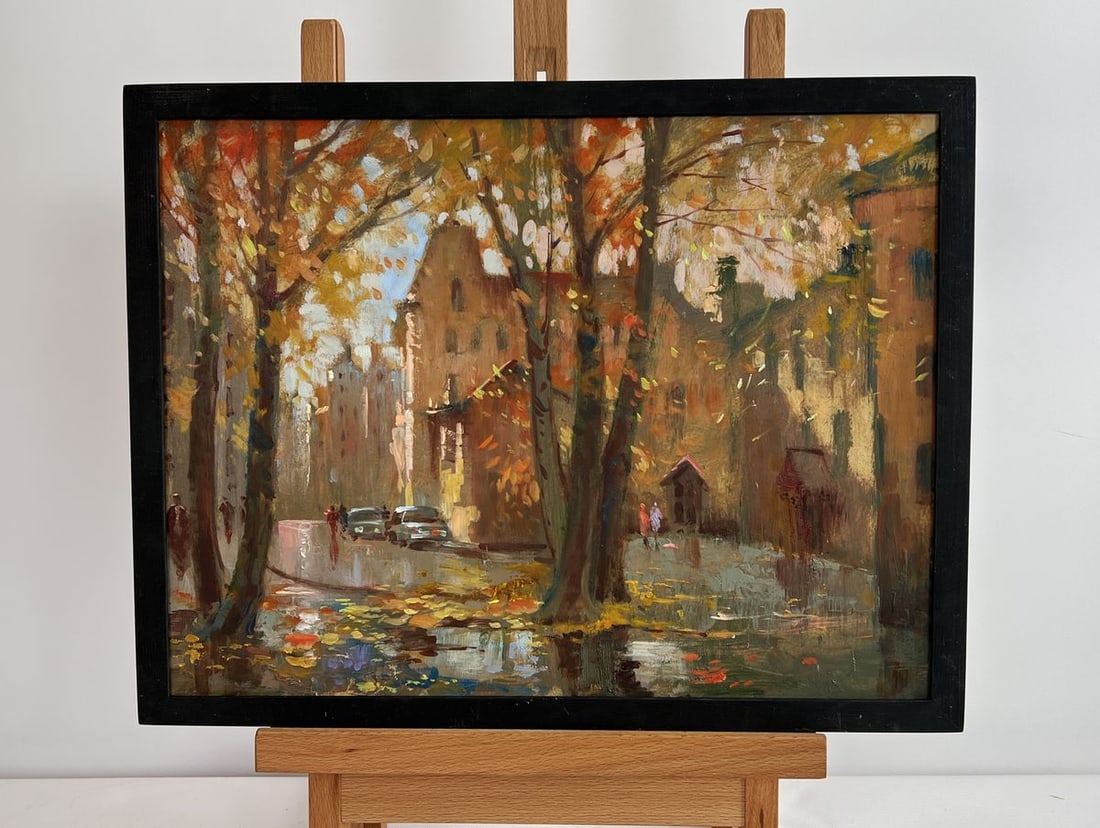 Oil painting Streets in autumn leaves Yuriy Suprunchuk (1 of 10)