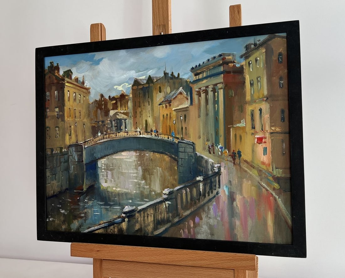Oil painting The heart of the city above the river Yuriy Suprunchuk - 2
