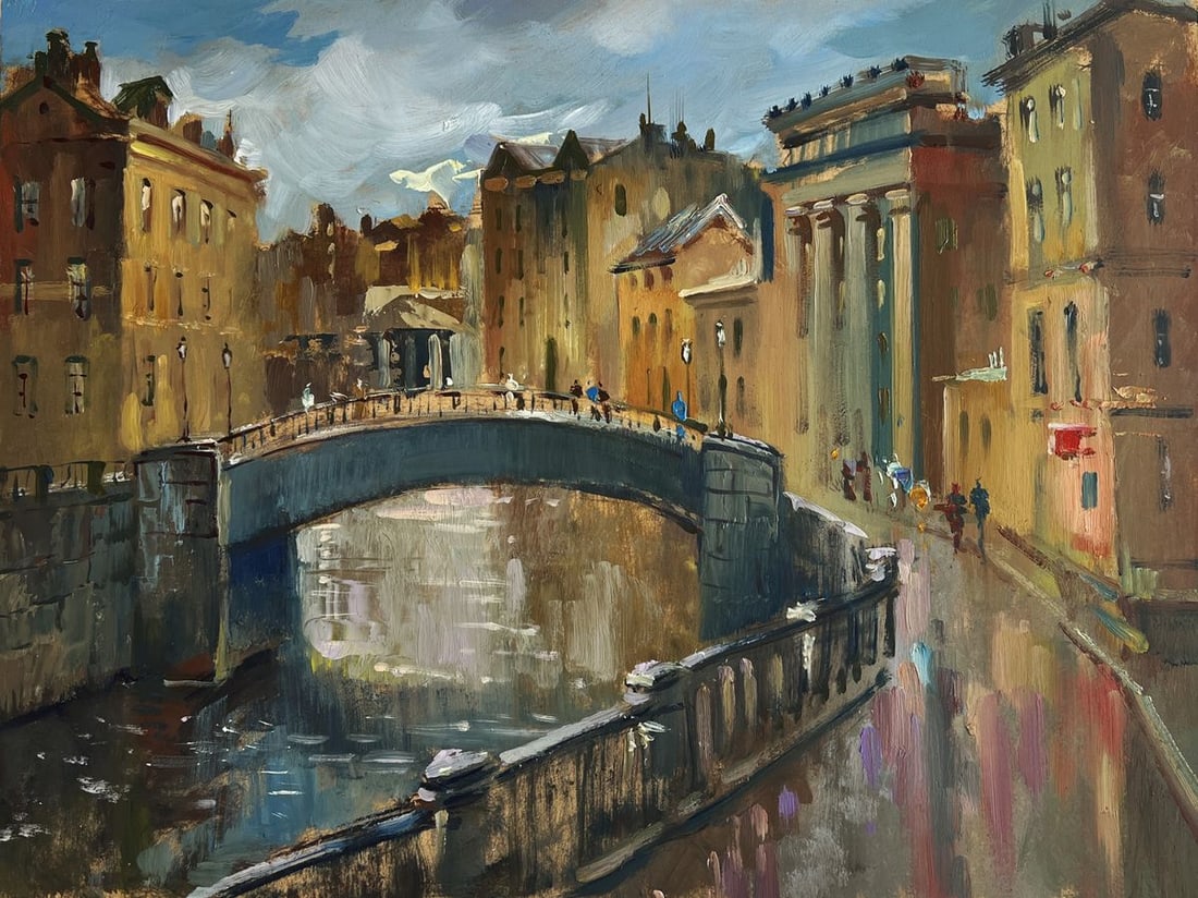 Oil painting The heart of the city above the river Yuriy Suprunchuk - 3