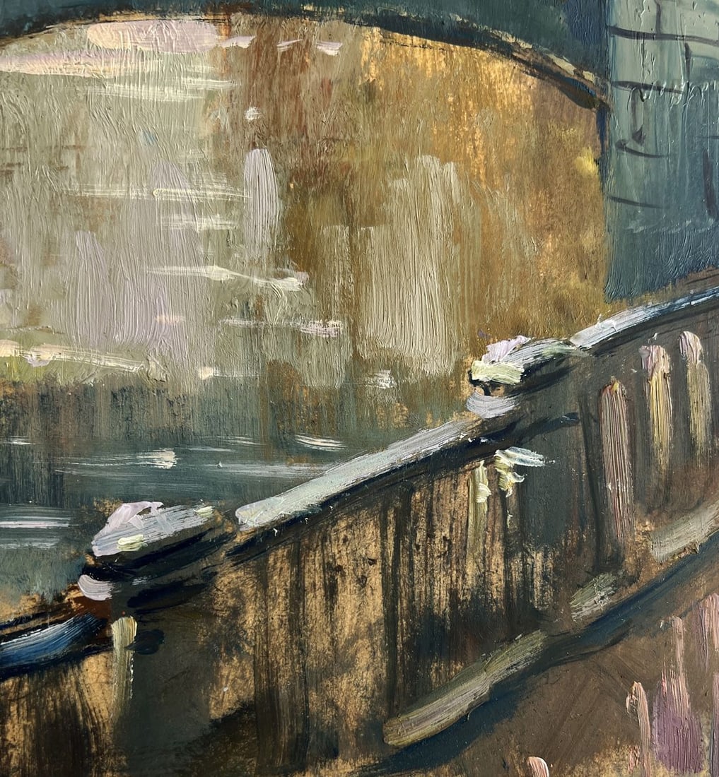 Oil painting The heart of the city above the river Yuriy Suprunchuk - 8