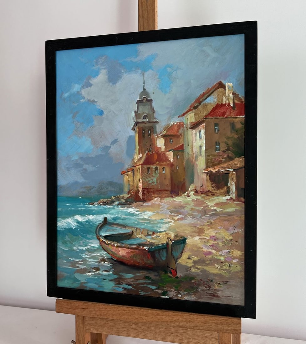 Oil painting A quiet pier near the city Yuriy Suprunchuk - 2