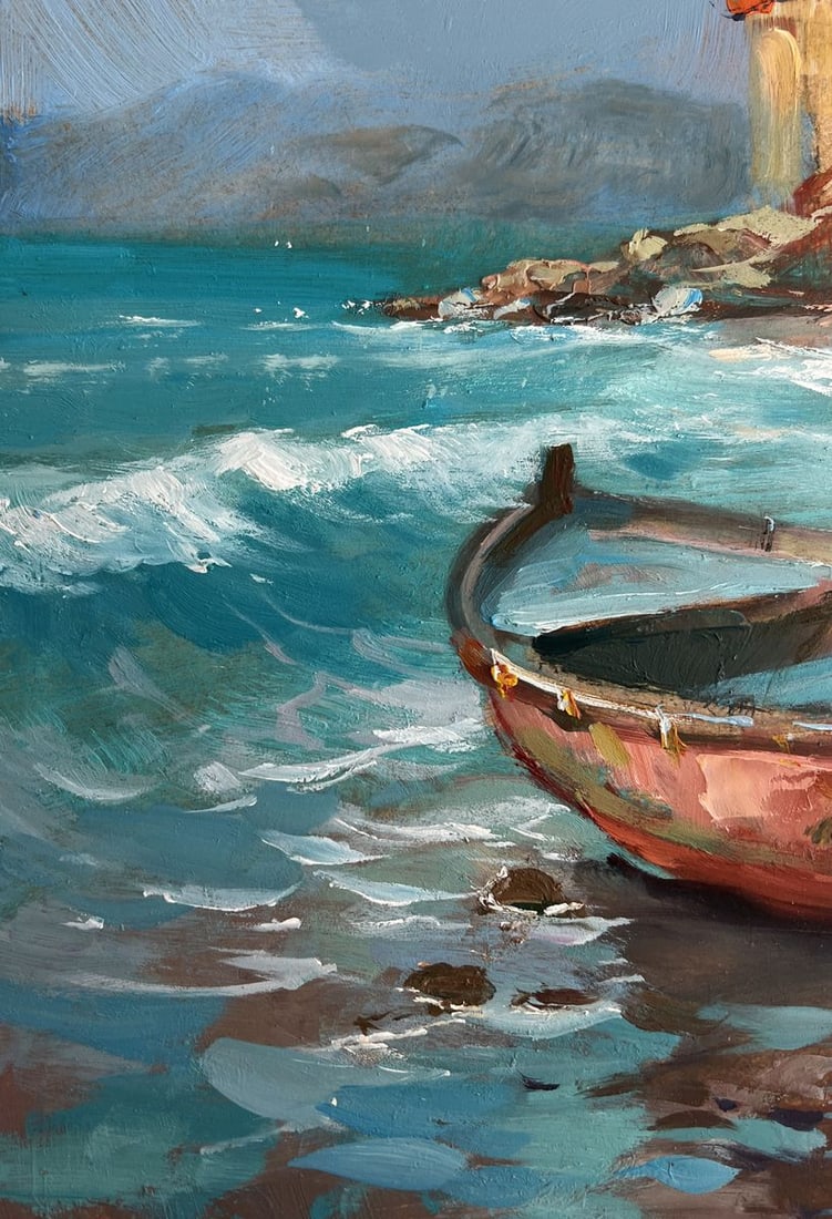 Oil painting A quiet pier near the city Yuriy Suprunchuk - 7