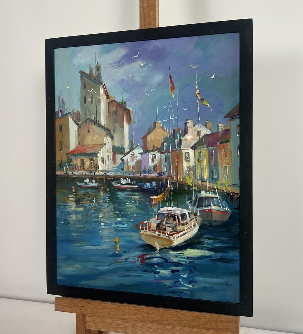 Oil painting Yachts on the water streets of Venice Yuriy Suprunchuk - 2