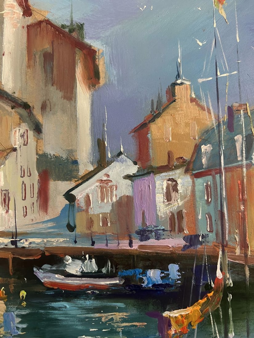 Oil painting Yachts on the water streets of Venice Yuriy Suprunchuk - 6