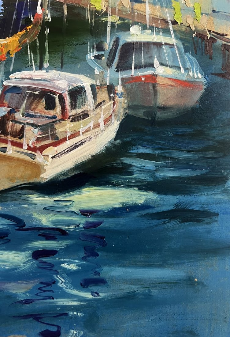Oil painting Yachts on the water streets of Venice Yuriy Suprunchuk - 8