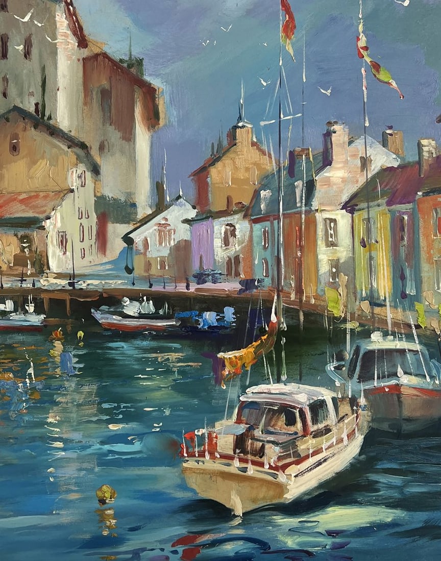 Oil painting Yachts on the water streets of Venice Yuriy Suprunchuk - 9