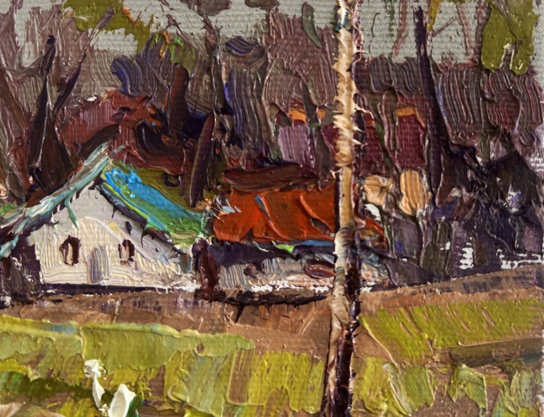 Oil painting Near the village lake Oksana Kalenyuk - 4