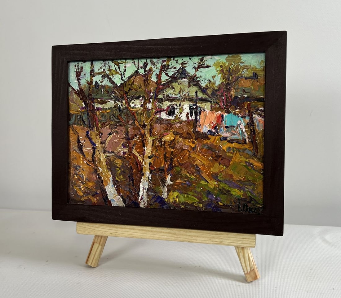 Oil painting Village with the approach of spring Oksana Kalenyuk - 2