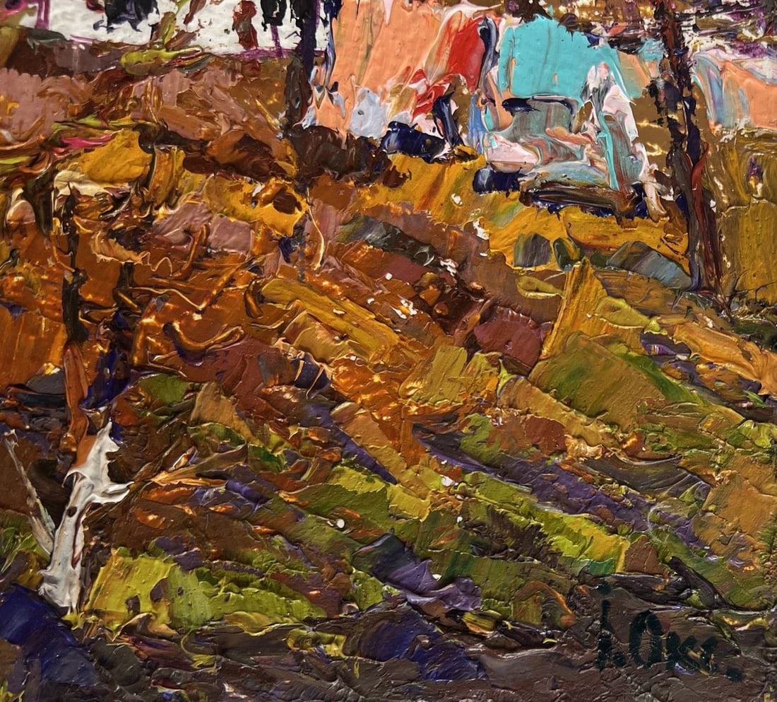 Oil painting Village with the approach of spring Oksana Kalenyuk - 4