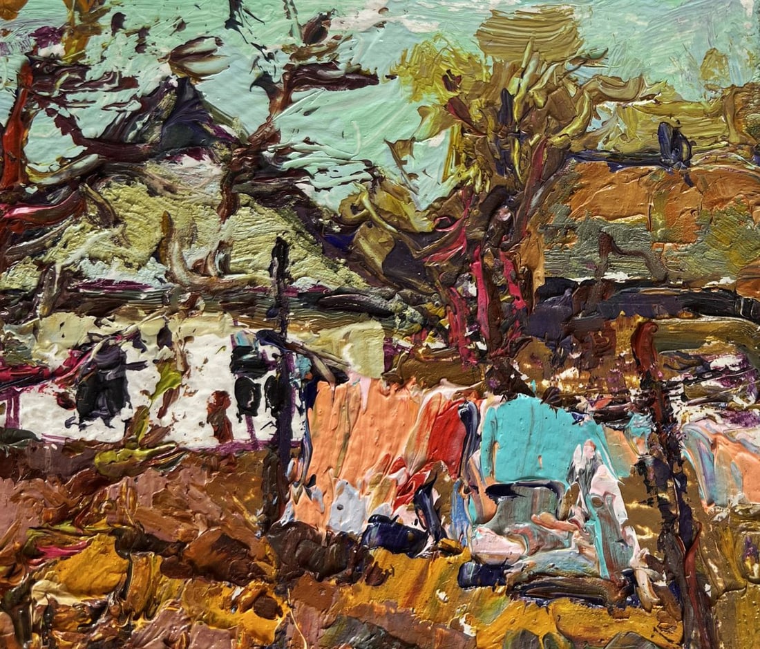 Oil painting Village with the approach of spring Oksana Kalenyuk - 5