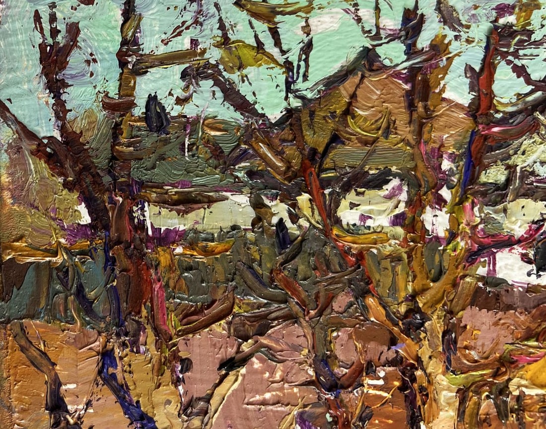 Oil painting Village with the approach of spring Oksana Kalenyuk - 6