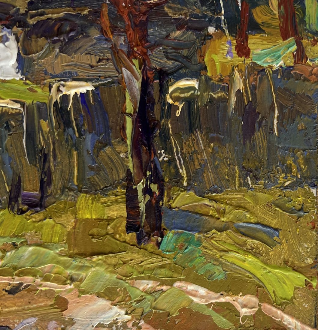 Oil painting Houses near the forest Oksana Kalenyuk - 4