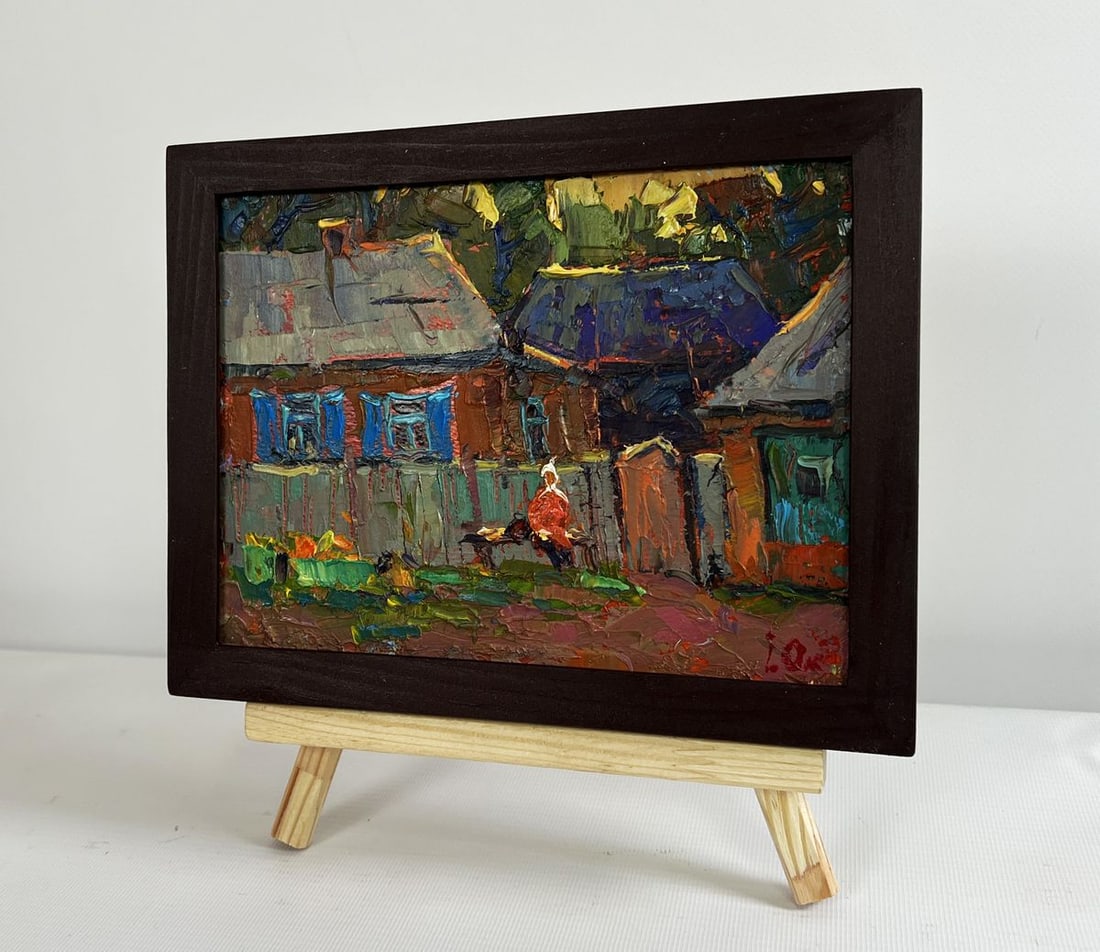 Oil painting Evening silence in the village Oksana Kalenyuk - 2