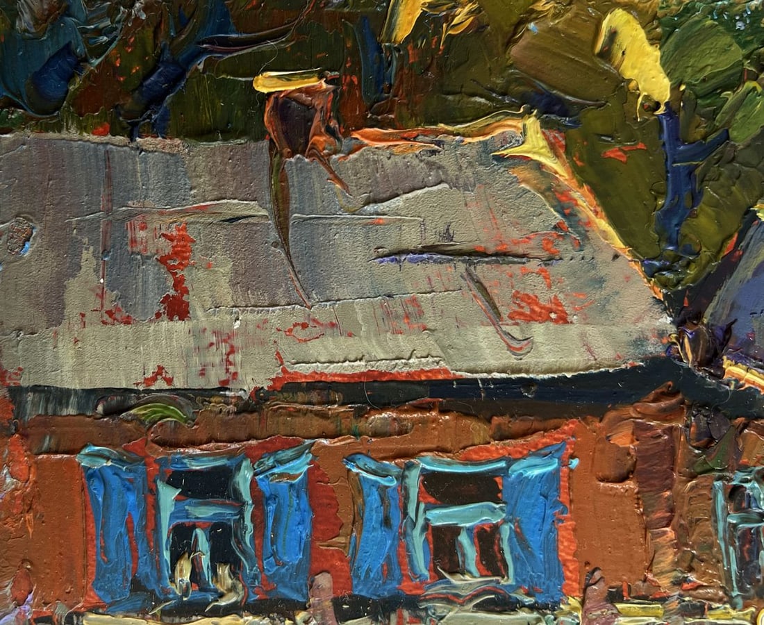 Oil painting Evening silence in the village Oksana Kalenyuk - 5