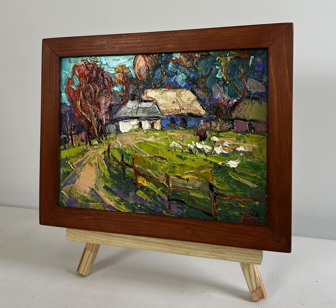 Oil painting Warm rural street Oksana Kalenyuk - 2
