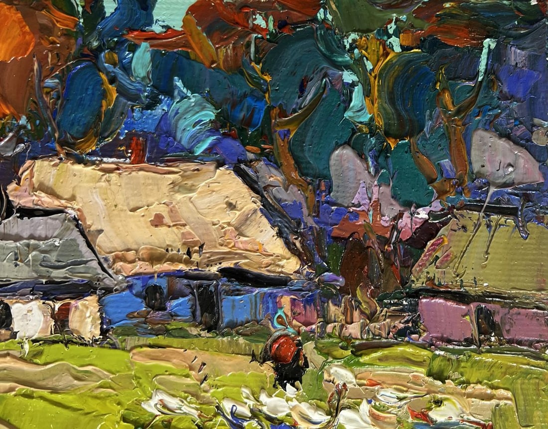 Oil painting Warm rural street Oksana Kalenyuk - 4