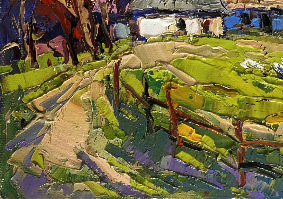 Oil painting Warm rural street Oksana Kalenyuk - 6
