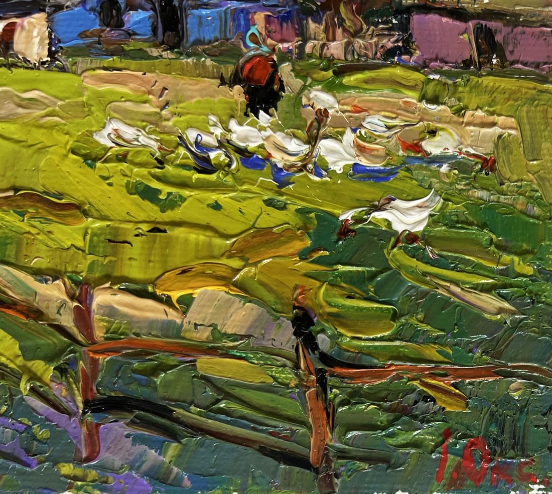 Oil painting Warm rural street Oksana Kalenyuk - 7