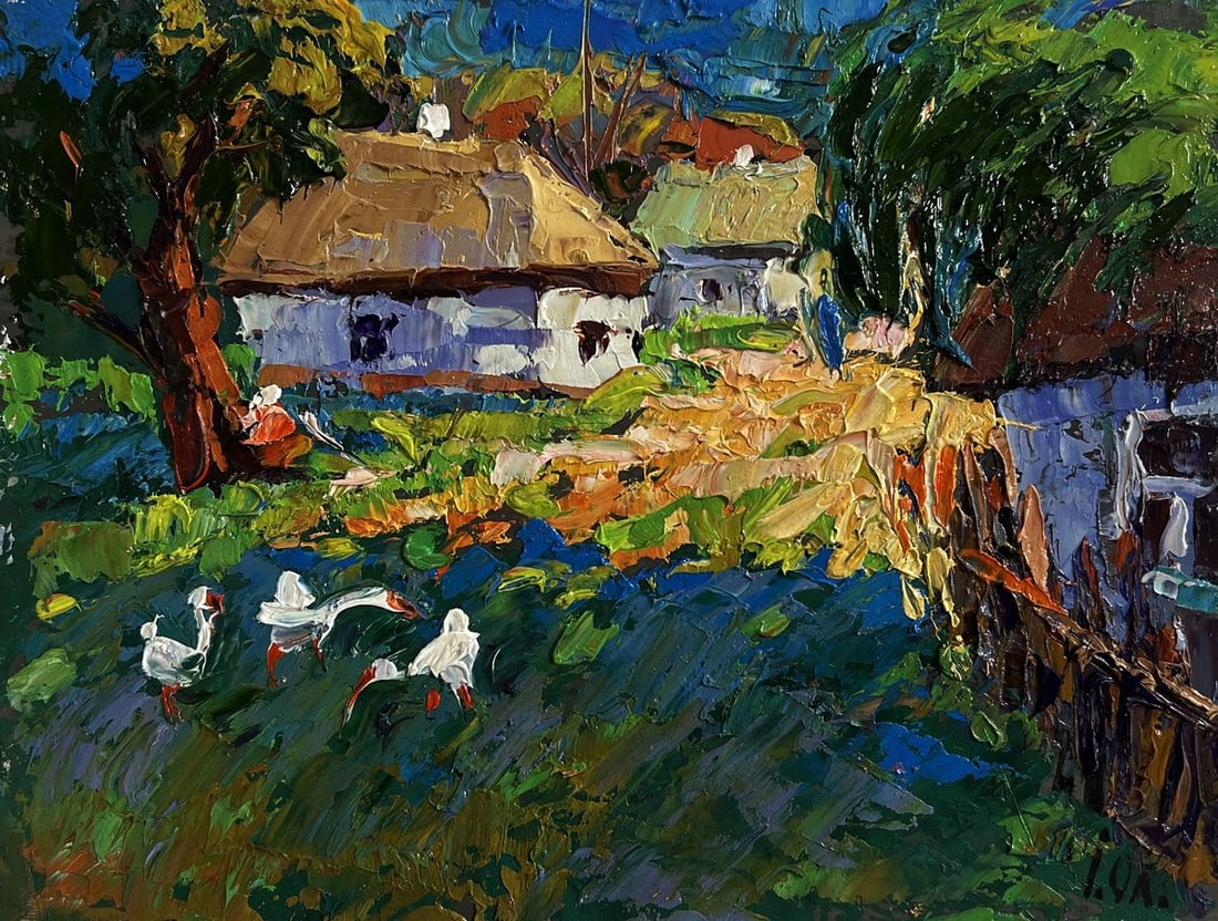 Oil painting Morning street of the village Alex Kalenyuk - 3