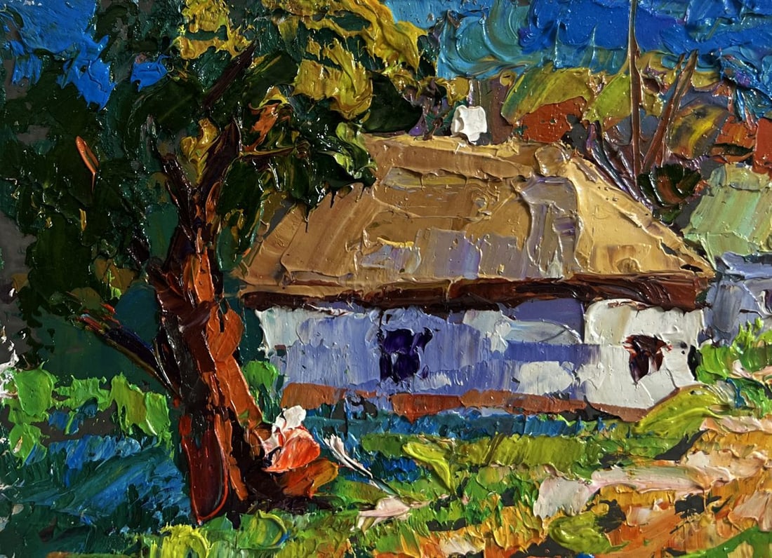 Oil painting Morning street of the village Alex Kalenyuk - 6