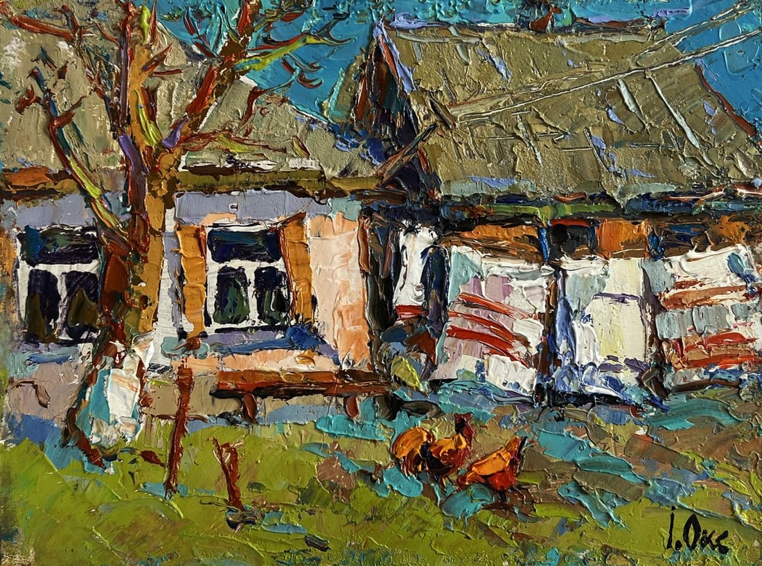 Oil painting Village courtyard Oksana Kalenyuk - 3