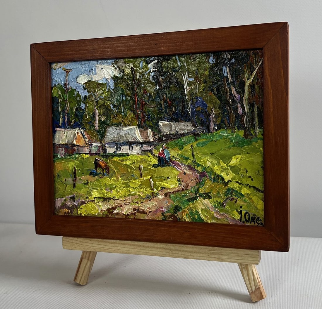 Oil painting On the edge of the village Oksana Kalenyuk - 2