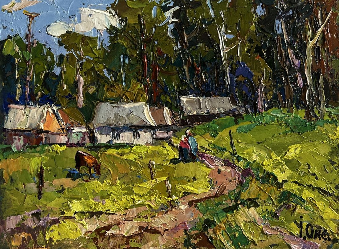 Oil painting On the edge of the village Oksana Kalenyuk - 3