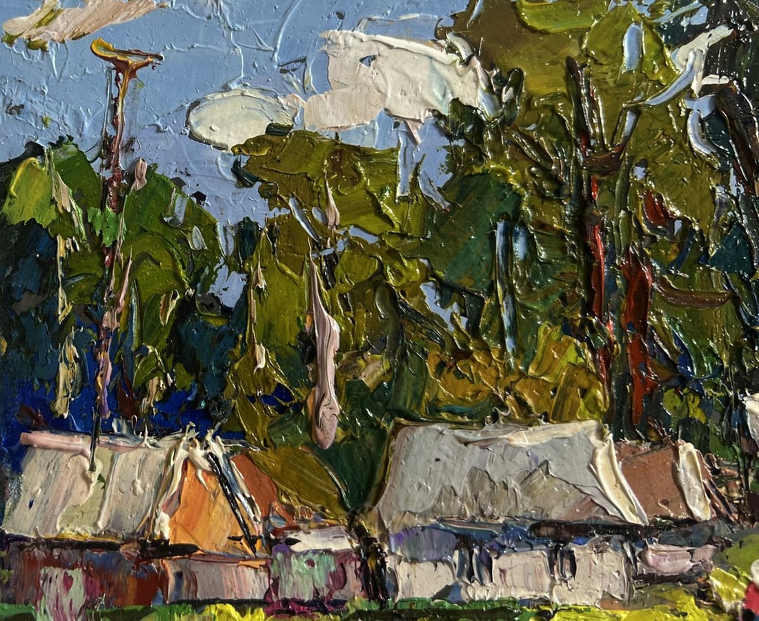Oil painting On the edge of the village Oksana Kalenyuk - 6