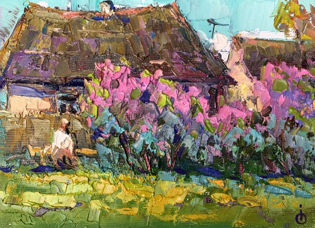 Oil painting Blooming garden Oksana Kalenyuk: Title: Oil painting Blooming garden Oksana Kalenyuk Description: NoAAA3321"Blooming Garden" is a captivating and vibrant Oil painting that showcases the exuberance of nature in full bloom. The artist