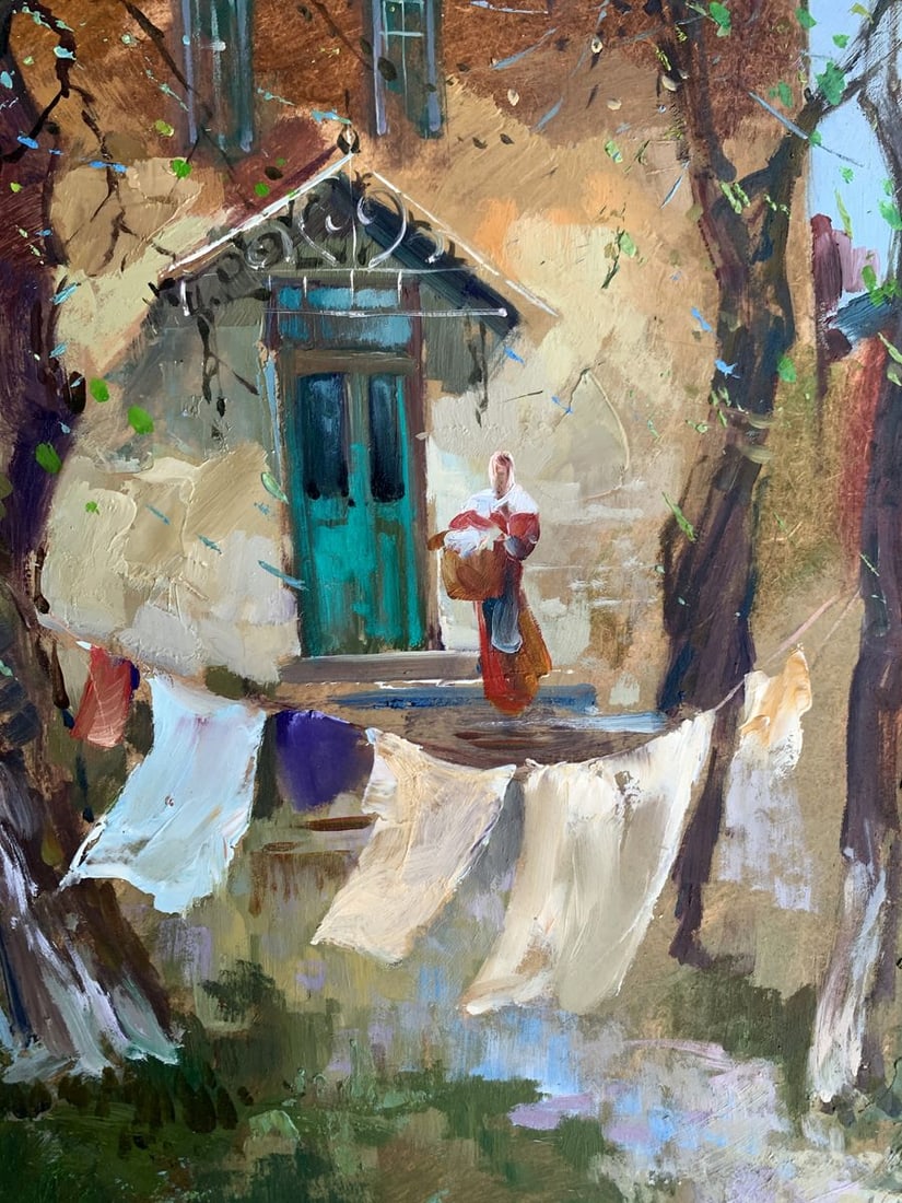 Oil painting A light breeze in the yard Yuriy Suprunchuk - 10