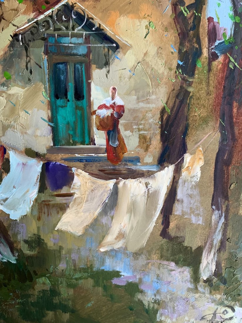 Oil painting A light breeze in the yard Yuriy Suprunchuk - 11