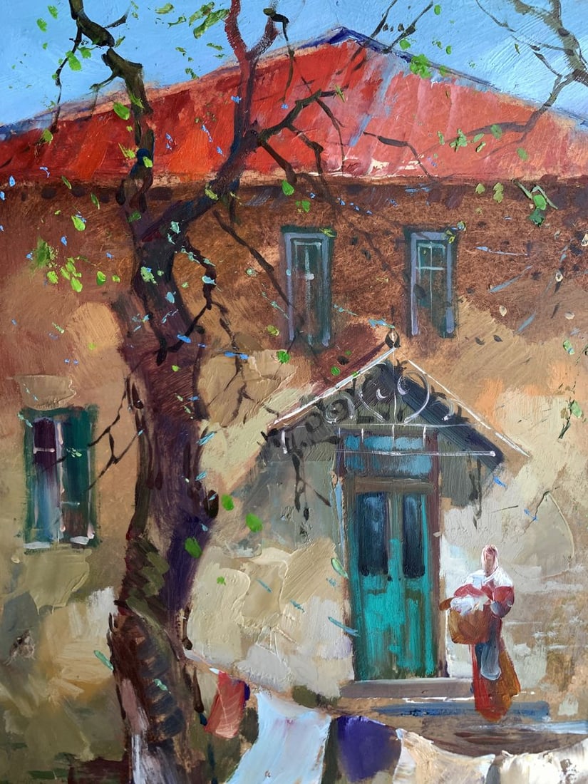 Oil painting A light breeze in the yard Yuriy Suprunchuk - 4