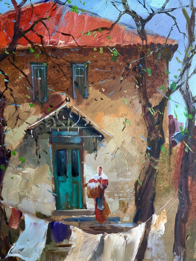 Oil painting A light breeze in the yard Yuriy Suprunchuk - 5