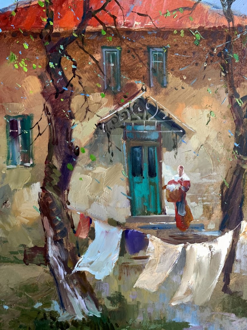 Oil painting A light breeze in the yard Yuriy Suprunchuk - 6