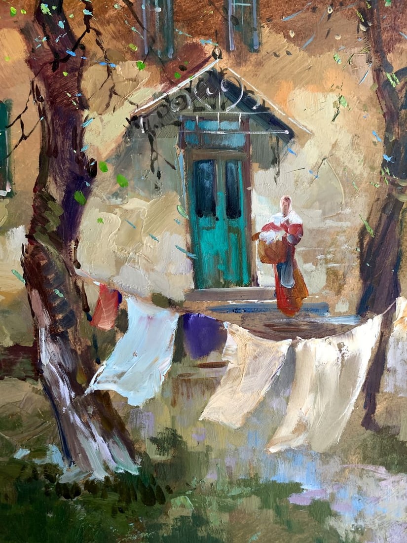 Oil painting A light breeze in the yard Yuriy Suprunchuk - 9