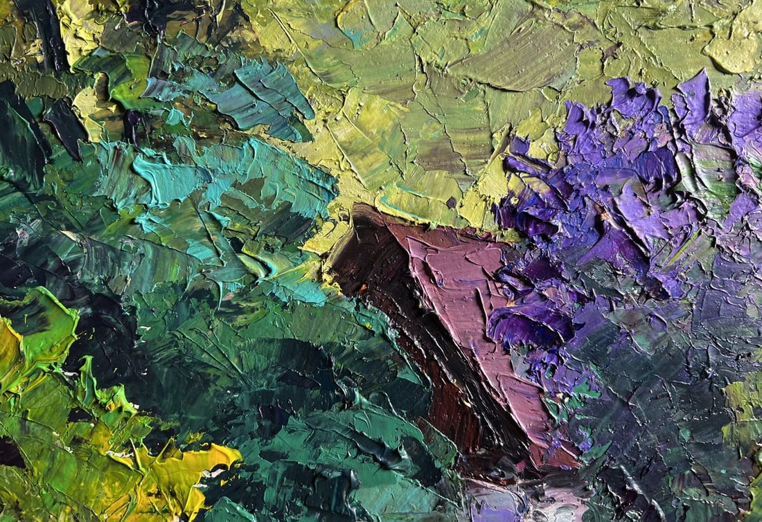 Oil painting Lilac bush in the garden Boris Serdyuk - 5