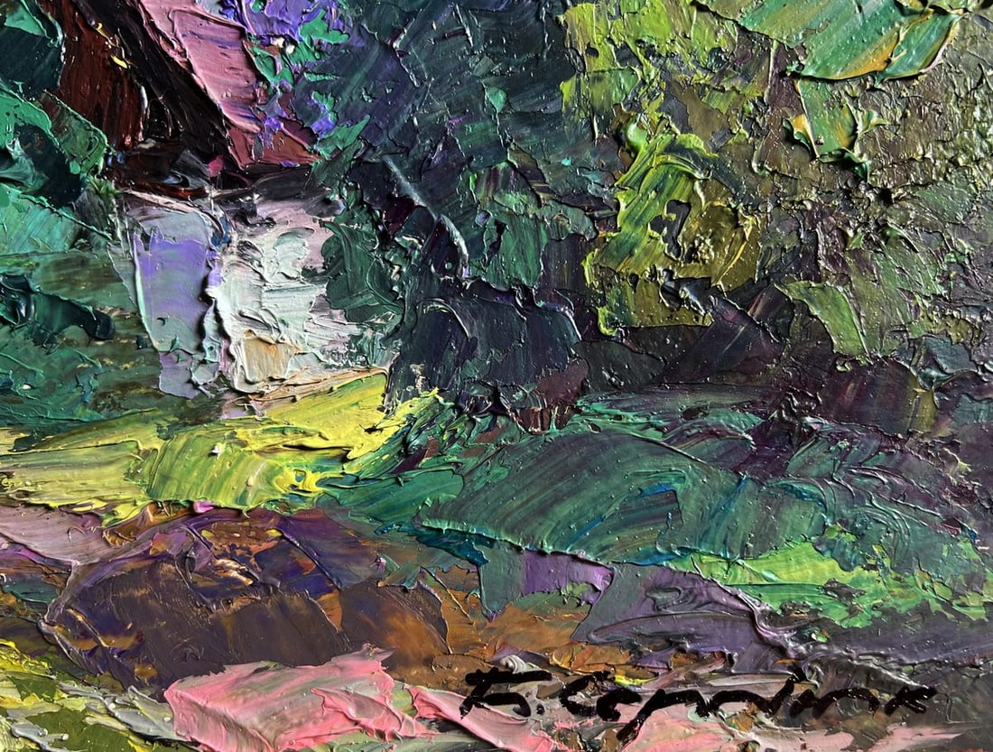 Oil painting Lilac bush in the garden Boris Serdyuk - 9