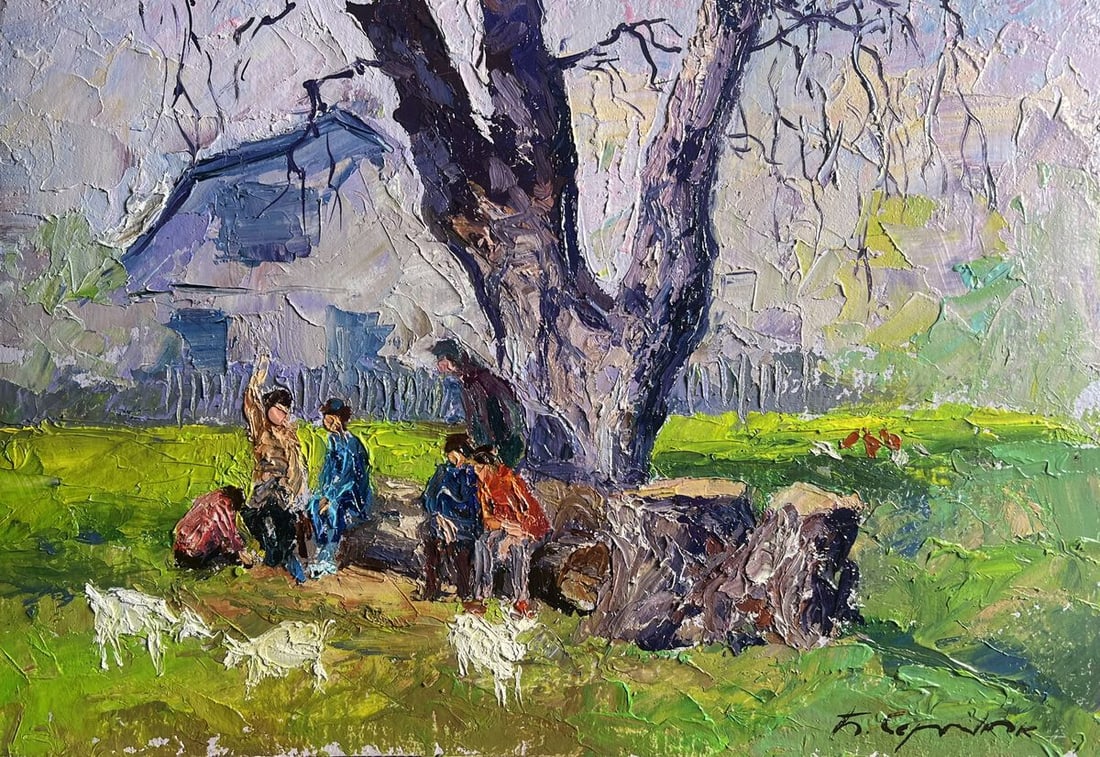 Oil painting May day in the village Boris Serdyuk - 3