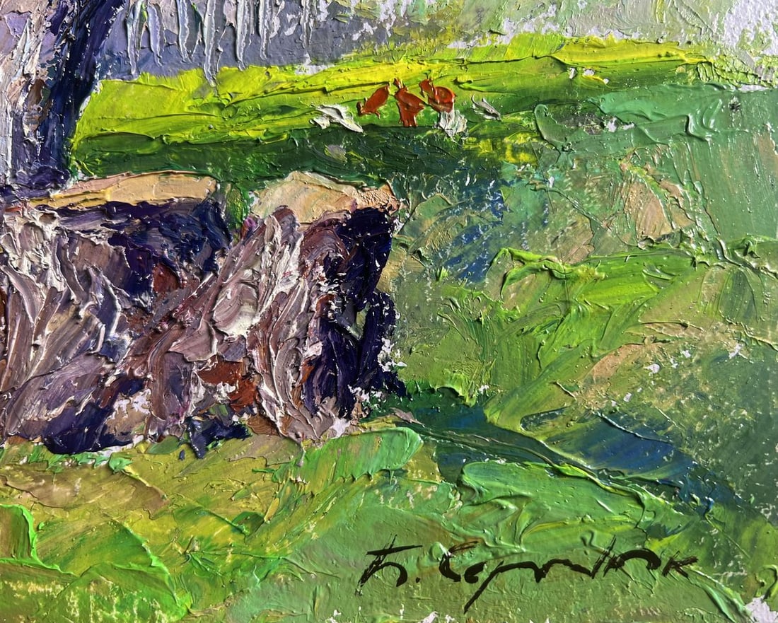 Oil painting May day in the village Boris Serdyuk - 9