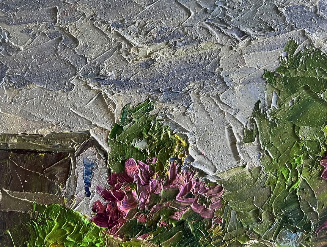 Oil painting Lilac growing in the village Boris Serdyuk - 4