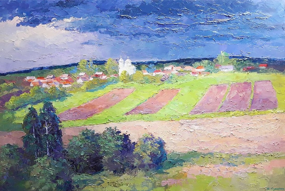 Oil painting Khmelnytsky region Serdyuk Boris Petrovich: Title: Oil painting Khmelnytsky region Serdyuk Boris Petrovich Description: NoSERB 724 *** ABOUT THIS PAINTING *** * TITLE: "Khmelnytsky region" * ARTISTS: Serdyuk Boris Petrovich * SIZE: 60x90 cm/'23