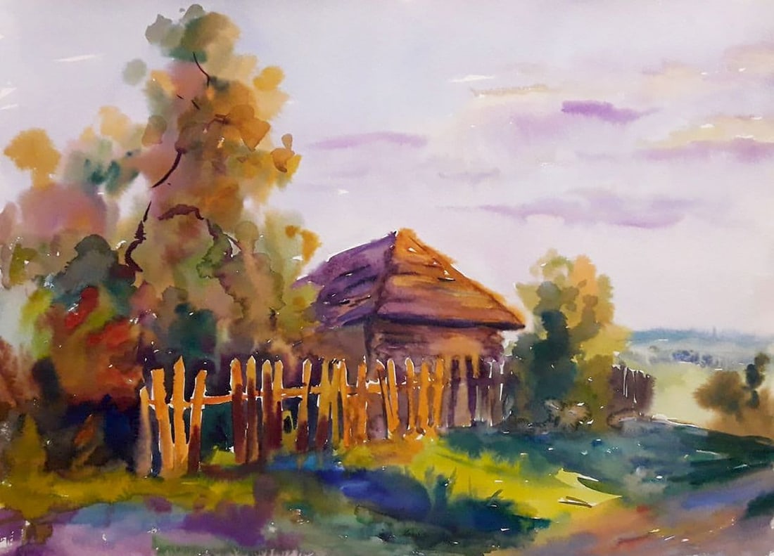 Watercolor painting Dinner Serdyuk Boris Petrovich: Title: Watercolor painting Dinner Serdyuk Boris Petrovich Description: NoSERB 728 *** ABOUT THIS PAINTING *** * TITLE: "The evening is coming" * ARTISTS: Serdyuk Boris Petrovich * SIZE: 35.5x49