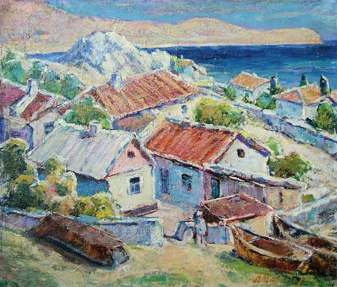 Oil painting On Azov Miroshnichenko Pavel Petrovich: Title: Oil painting On Azov Miroshnichenko Pavel Petrovich Description: NoGS 329 *** ABOUT THIS PAINTING *** * TITLE: "On Azov" * ARTISTS: Miroshnichenko Pavel Petrovich * SIZE: 60x70 cm/'23.62x27.55