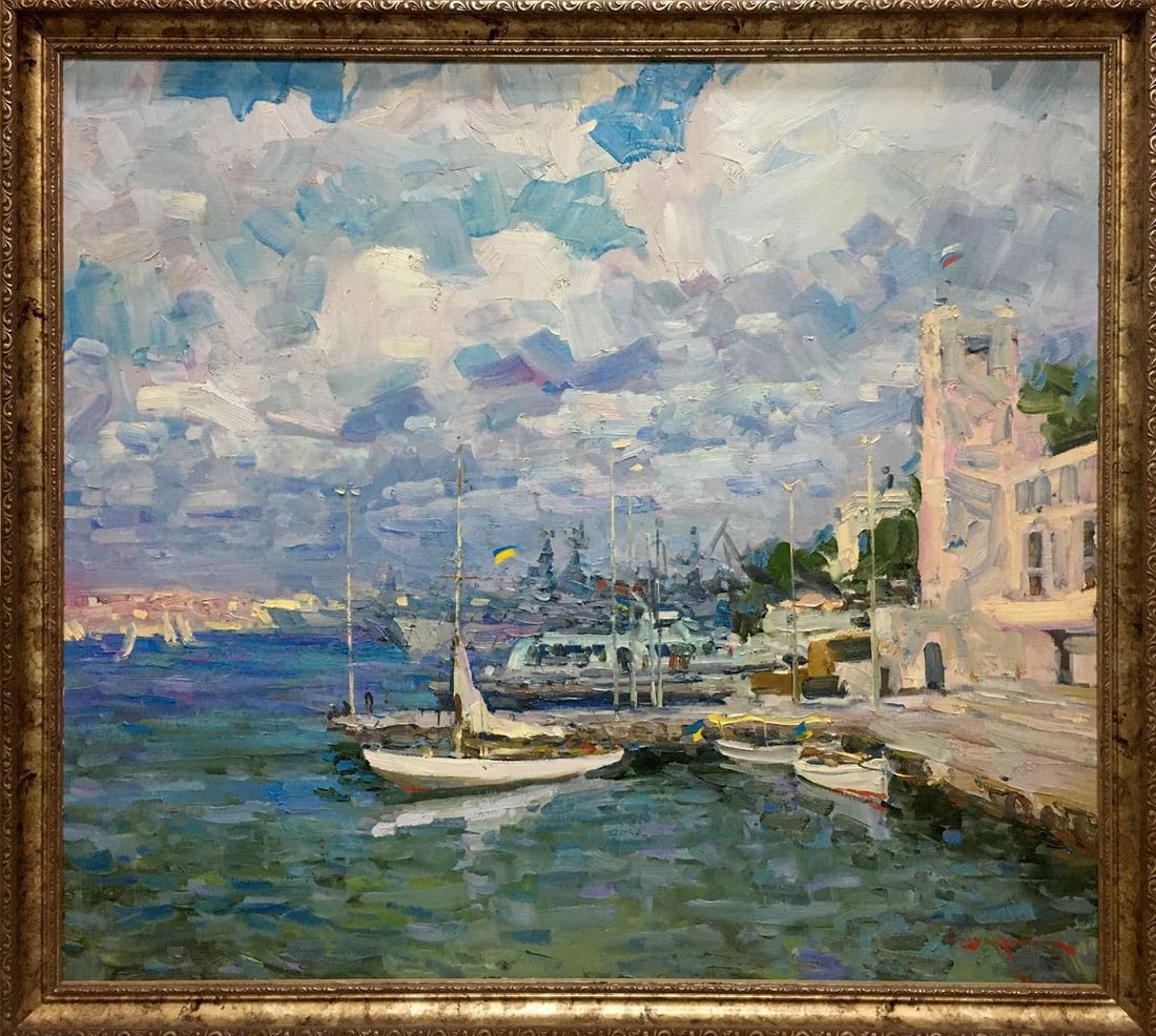 Oil painting City port Shadrin Alexander Petrovich - 2