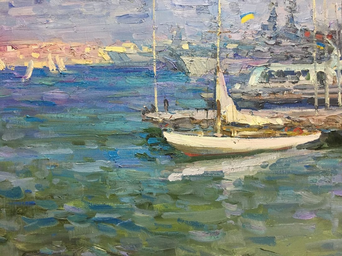 Oil painting City port Shadrin Alexander Petrovich - 3