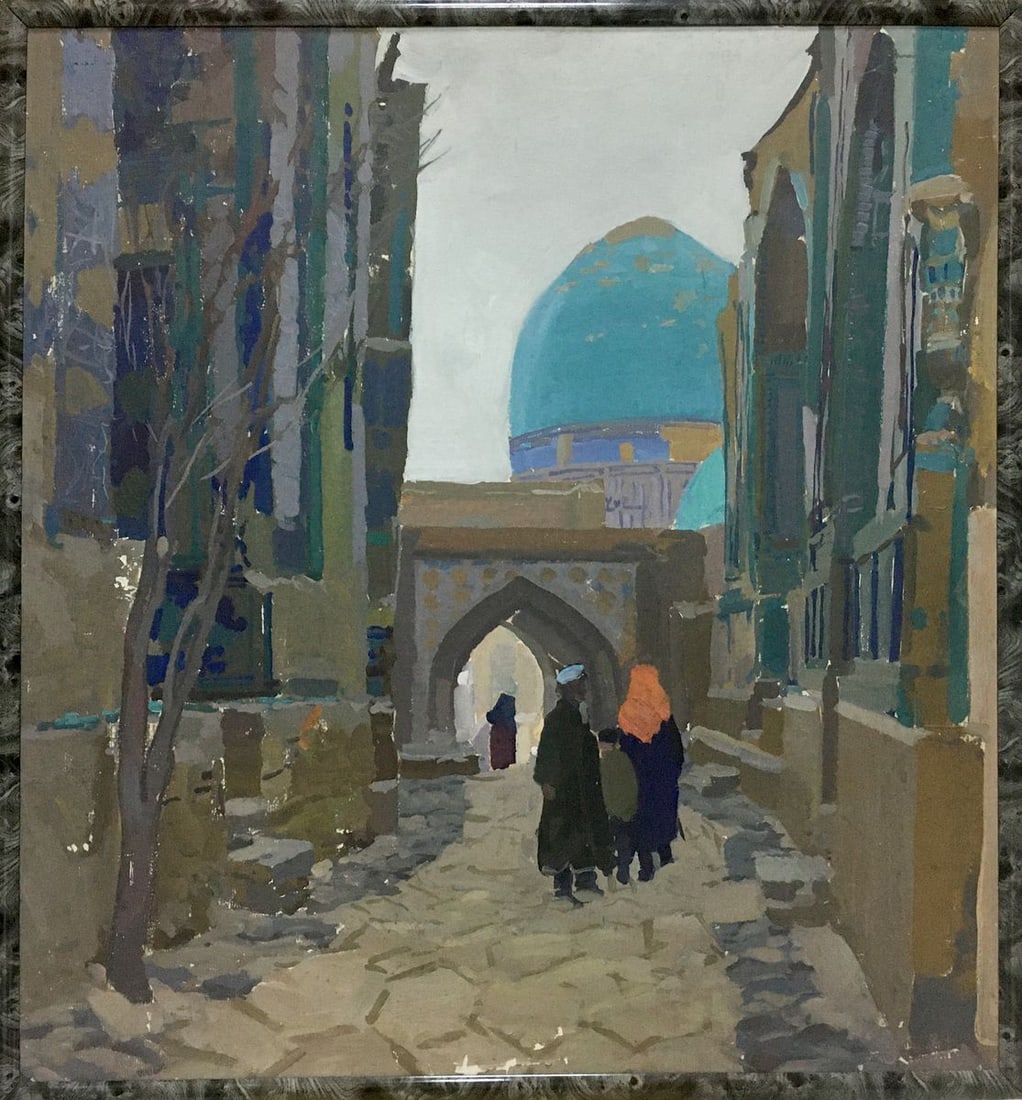 Watercolor painting Walk the streets Akinshin Mikhail Vasilievich (1 of 12)