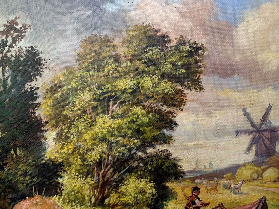 Oil painting Landscape with mills Alexander Arkadievich Litvinov - 5