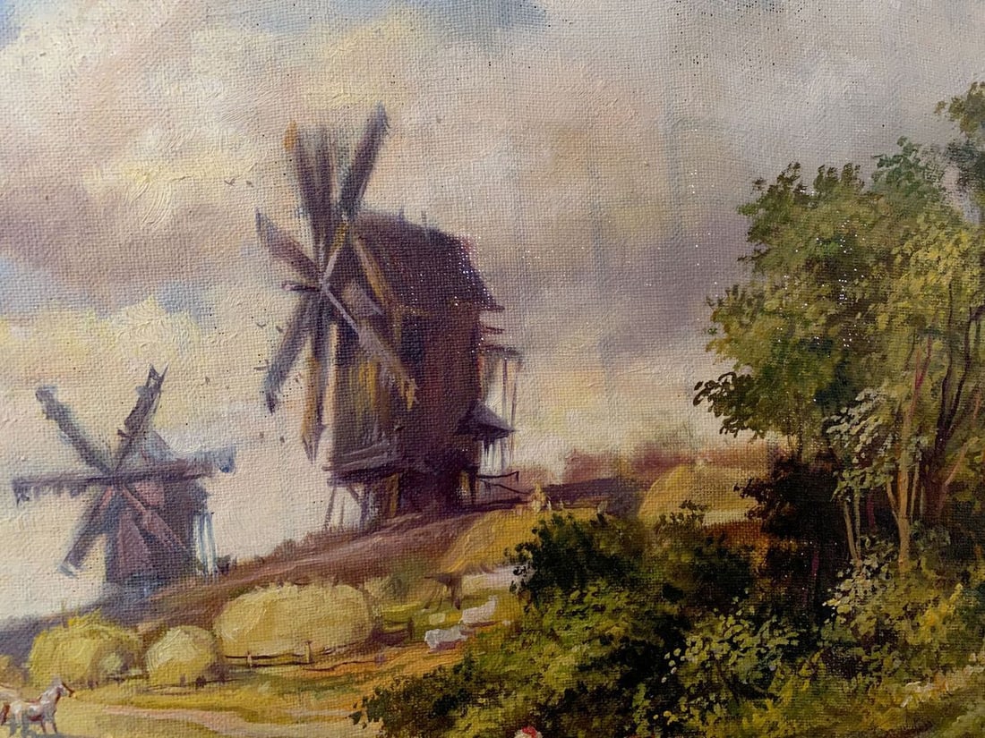 Oil painting Landscape with mills Alexander Arkadievich Litvinov - 6