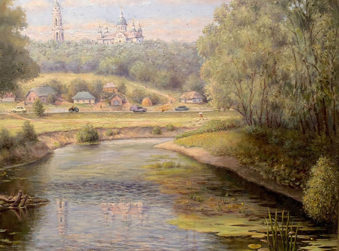 Oil painting Landscape with a monastery Litvinov Arkady Petrovich - 2
