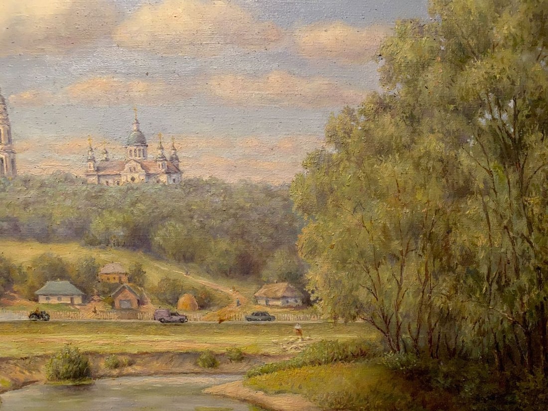 Oil painting Landscape with a monastery Litvinov Arkady Petrovich - 4